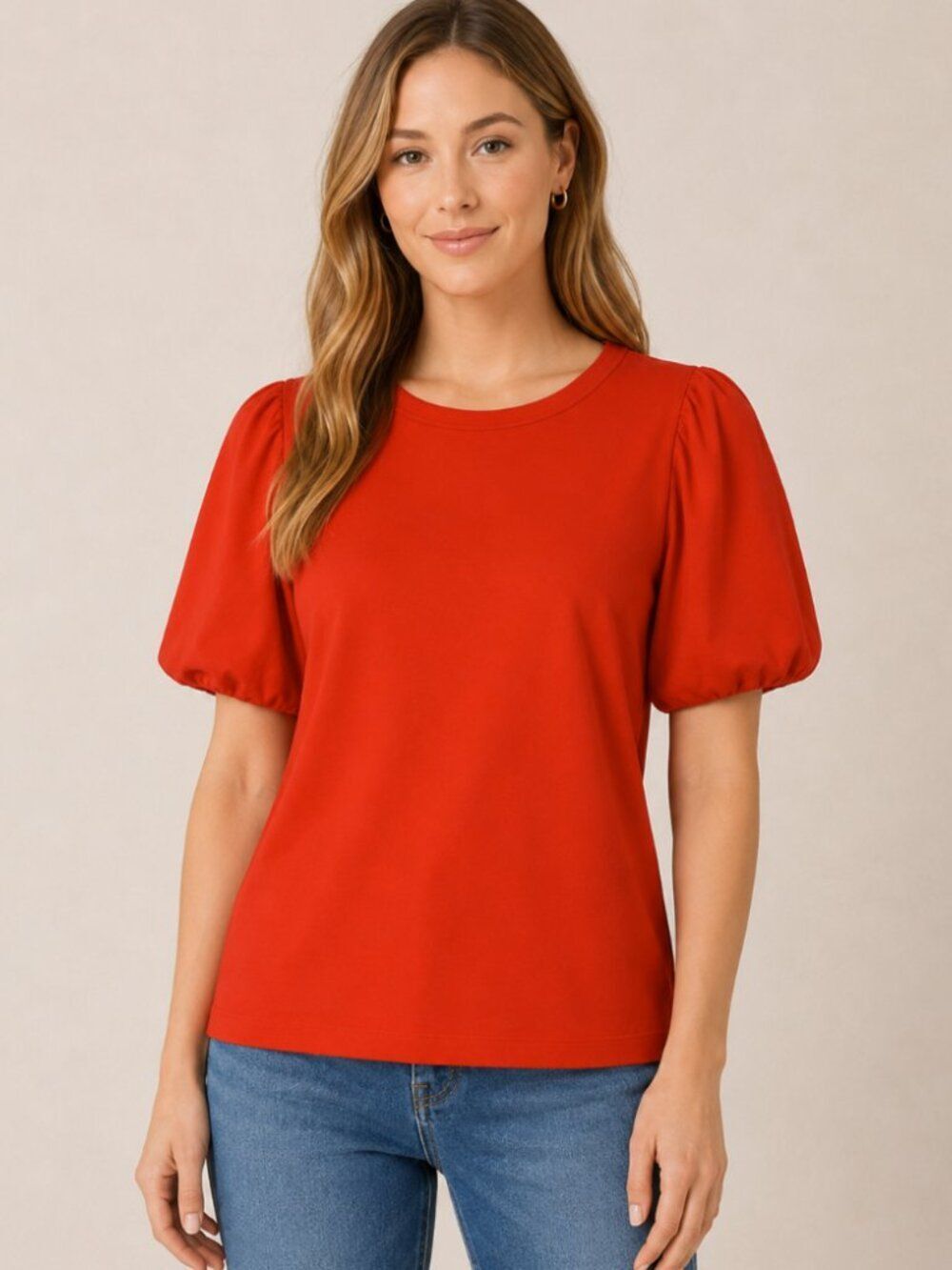 LOFT Bubble Sleeve Tee - Size L Petite - NWT